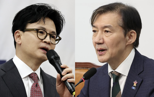 한동훈 전 국민의힘 대표(왼쪽), 조국 조국혁신당 대표 후보 [사진=연합뉴스]