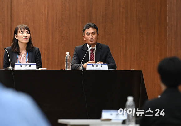 '제5회 아이뉴스24 금융정책포럼'이 '새 정부의 금융정책 방향을 묻는다'를 주제로 19일 서울 중구 은행회관 국제회의실에서 열렸다. 패널토론에서 황세운 자본시장연구원 선임연구위원이 발언하고 있다. [사진=곽영래 기자]