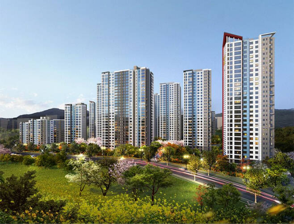 고덕롯데캐슬베네루체 투시도. [사진=롯데건설]