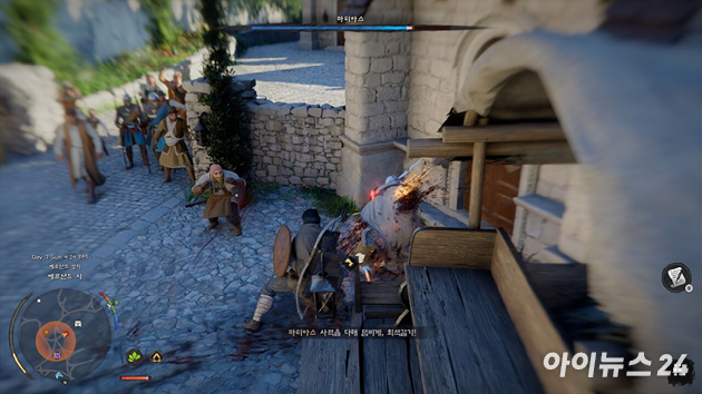 펄어비스 '붉은사막' 게임 플레이 화면. [사진=박정민 기자]