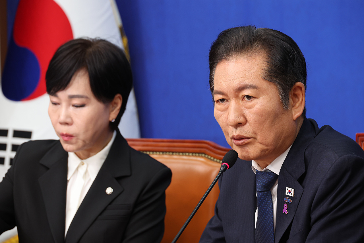 더불어민주당 정청래 대표가 24일 국회에서 열린 최고위원회의에서 발언하고 있다. 2025.10.24 [사진=연합뉴스]