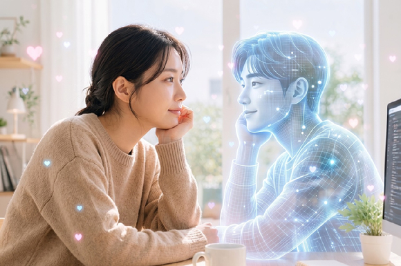 AI와 정서적으로 교류하는 이미지 [사진=챗GPT AI 생성 이미지]