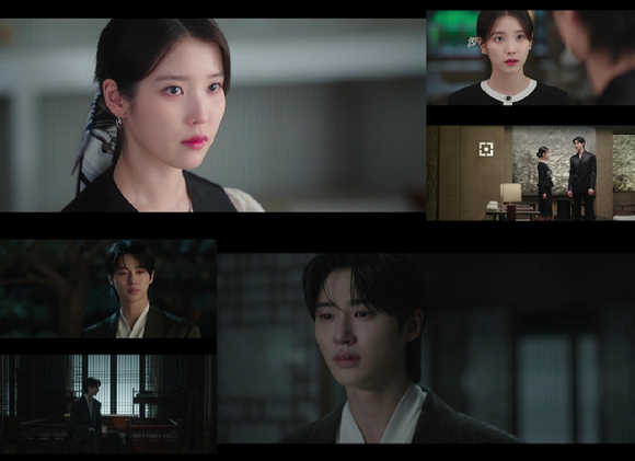 배우 변우석과 아이유가 6일 서울 조선팰리스 강남 호텔에서 진행된 MBC 금토드라마 '21세기 대군부인' 제작발표회에 참석하고 있다. [사진=정소희 기자]