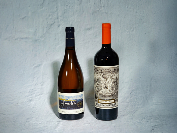 칠레 와이너리 콘차이토로의 프리미엄 와인 아멜리아와 더마스터. [사진=아영FBC 제공]