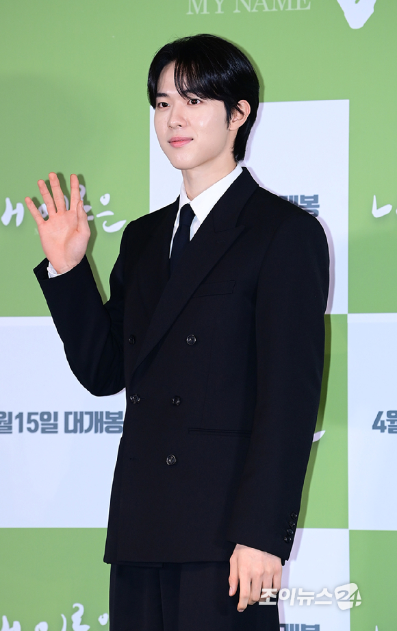 배우 신우빈이 2일 오후 서울 용산구 CGV 용산아이파크몰에서 열린 영화 '내 이름은'(감독 정지영) 언론시사회에 참석하고 있다. [사진=정소희 기자]