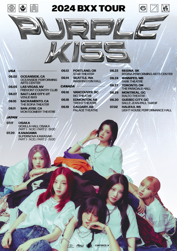 퍼플키스 월드투어 'PURPLE KISS 2024 BXX TOUR'('BXX') 포스터. [사진=RBW]