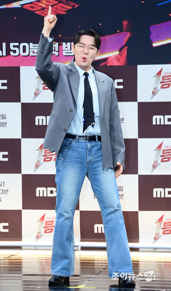 방송인 붐이 11일 오전 서울 마포구 상암동 MBC에서 열린 MBC 새 오디션 예능프로그램 '1등들' 제작발표회에 참석하고 있다. [사진=정소희 기자]