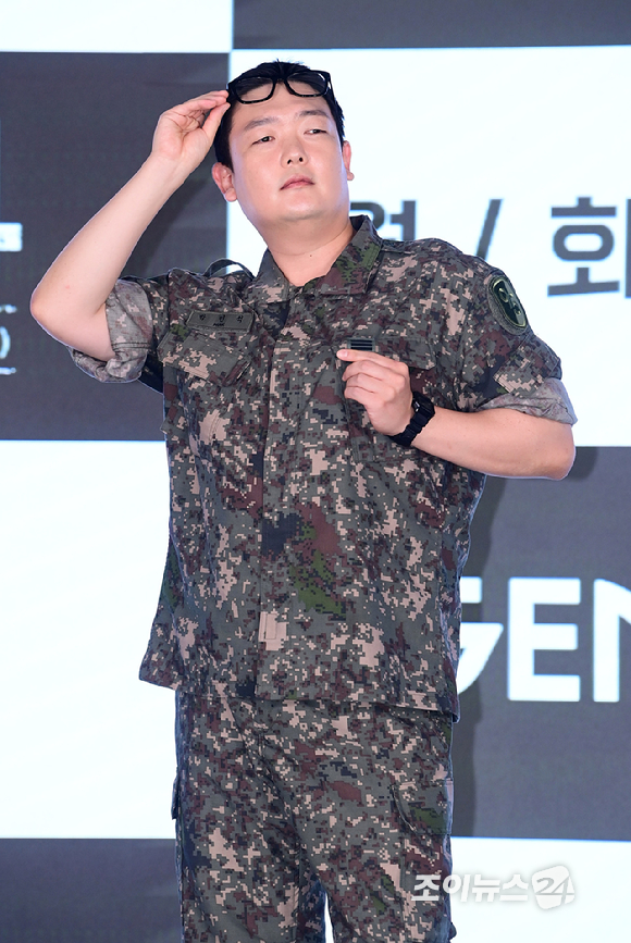 배우 김민호가 24일 오후 서울 구로구 신도림동 더세인트에서 열린 ENA 새 월화드라마 '신병4 : 사보타주' 제작발표회에 참석하고 있다. [사진=정소희 기자]