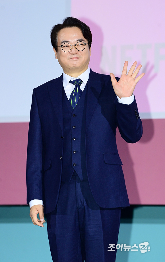 배우 이서환이 9일 오전 서울 중구 동대문디자인플라자에서 열린 넷플릭스 시리즈 '오징어 게임' 시즌2 제작발표회에 참석하고 있다. [사진=정소희 기자]