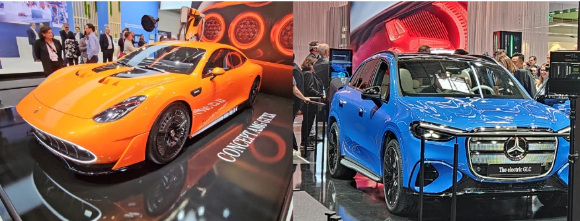 BMW iX3 전시와 내부 디스플레이. [사진=정구민 국민대 교수]