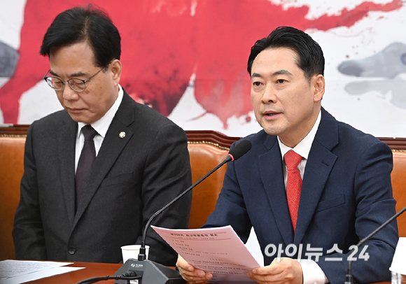 장동혁 국민의힘 대표가 5일 서울 여의도 국회에서 열린 최고위원회의에서 발언하고 있다. [사진=곽영래 기자]