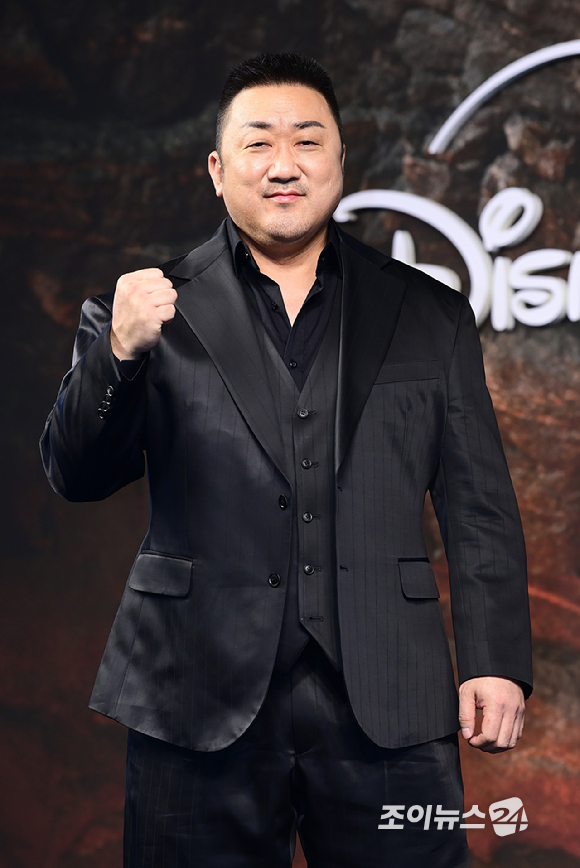 배우 마동석이 20일 오전 서울 중구 앰버서더 서울 풀만 호텔에서 열린 STUDIO X+U 드라마 '트웰브' 제작발표회에 참석하고 있다. [사진=정소희 기자]