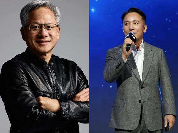 젠슨 황 엔비디아 CEO(왼쪽), 김택진 엔씨 대표(오른쪽). [사진=엔비디아, 엔씨]