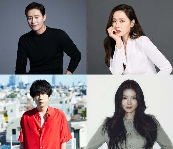 이병헌&middot;손예진&middot;니노미야 카즈나리&middot;김유정 [사진=BH엔터테인먼트, 엠에스팀엔터테인먼트, 어썸이엔티, office nino Co., Ltd.]