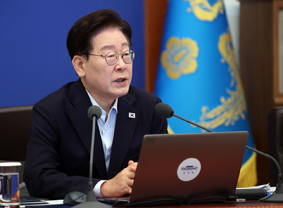 이재명 대통령이 25일 청와대에서 국무회의 발언을 하고 있다. 2026.8.25 [청와대통신사진기자단] [사진=연합뉴스]