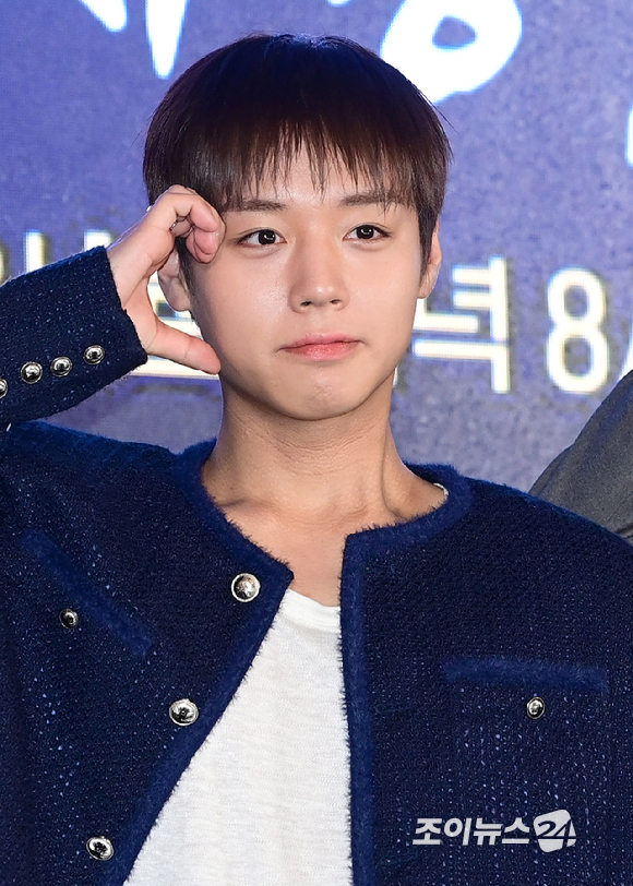 배우 박지훈이 6일 오후 서울 광진구 풀만 앰배서더 서울 이스트폴에서 열린 티빙 오리지널 '취사병 전설이 되다' 제작발표회에 참석하고 있다. [사진=정소희 기자]