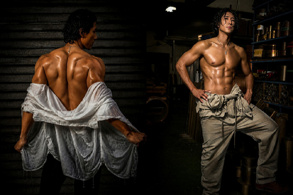황재균이 화보 촬영에서 포즈를 취하고 있다. [사진=스튜디오 디아, 밥바디 스튜디오, 퓨리클래식]