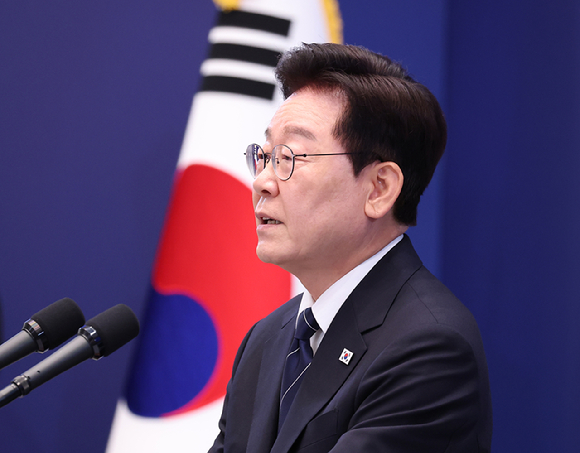 이재명 대통령이 18일 청와대 영빈관에서 열린 기자회견에서 발언하고 있다. 2026.9.18 [사진=연합뉴스]