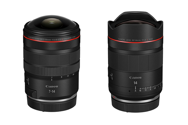 (좌) RF7-14mm F2.8-3.5 L FISHEYE STM, (우) RF7-14mm F2.8-3 렌즈. [사진=캐논코리아]