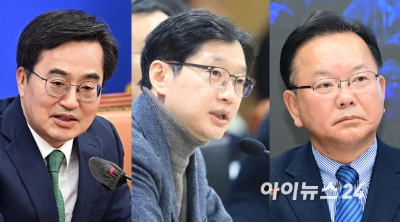 더불어민주당 '新 3김'으로 불리는 김동연 경기지사(맨 왼쪽), 김경수 전 경남지사, 김부겸 전 국무총리 [사진=아이뉴스24 DB]