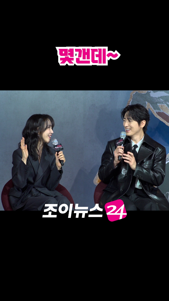 배우 신혜선, 이준혁이 지난 10일 오전 서울 중구 장충동 앰배서더 서울 풀만 호텔에서 열린 넷플릭스 시리즈 '레이디 두아' 제작발표회에 참석해 소감을 말하고 있다. [사진=문수지 기자]