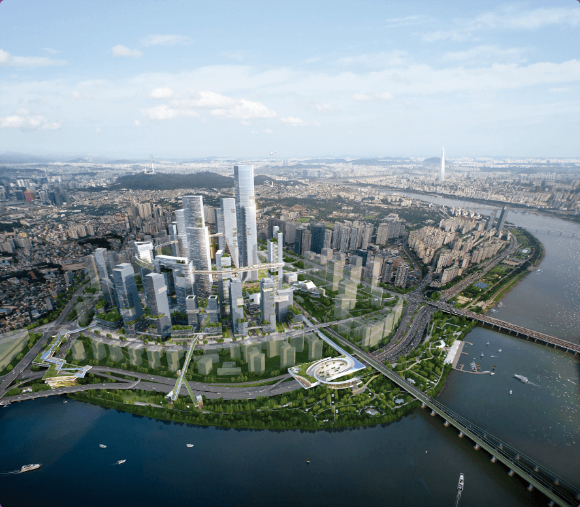 용산국제업무지구와 직결된 용산역이 보이고 있다. [사진=김민지 기자]