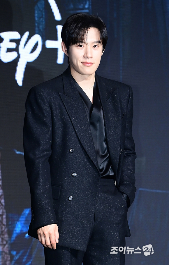 배우 김성철이 27일 서울 영등포구 여의도동 콘래드 서울 호텔에서 열린 디즈니+ 오리지널 시리즈 '골드랜드' 제작발표회에 참석하고 있다. [사진=정소희 기자]