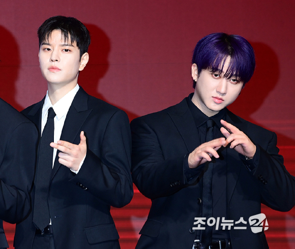 그룹 스트레이 키즈(Stray Kids)가 19일 오전 서울 영등포구 여의도 콘래드 호텔에서 열린 새 미니 앨범 'ATE'(에이트) 발매 기념 기자간담회에 참석하고 있다. [사진=정소희 기자]