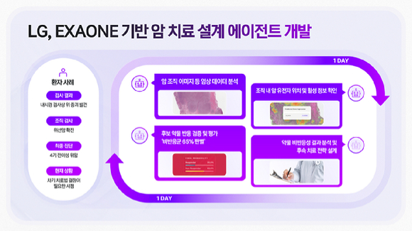 실제 환자 사례로 본 LG의 엑사원 기반 암 에이전틱 AI. [사진=LG AI연구원]