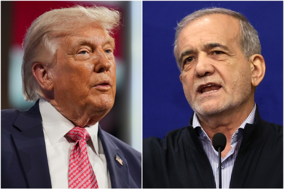 트럼프 미국 대통령(왼쪽)과 마수드 페제시키안 이란 대통령 [사진=AP&middot;EPA/연합뉴스]