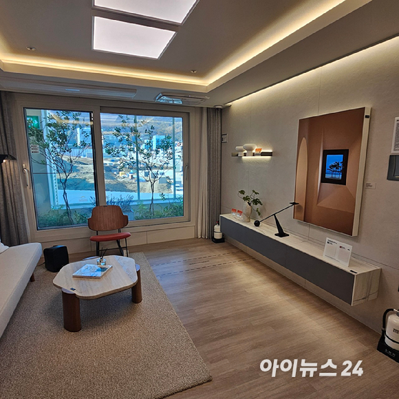 안양자이 헤리티온 견본주택 내 단지 모형도. 2025.11.21 [사진=이효정 기자 ]