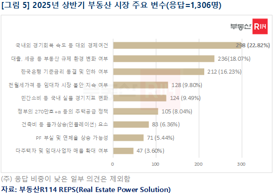 2025년 상반기 부동산 시장 주요 변수. [사진=부동산R114]