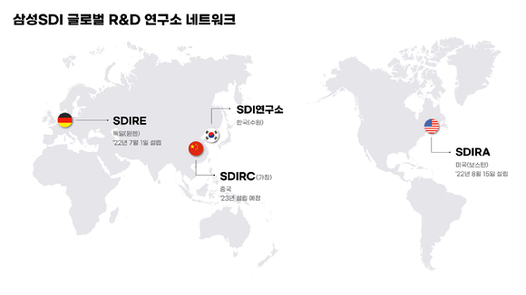 삼성SDI 글로벌 R&D 연구소 네트워크 [사진=삼성SDI]