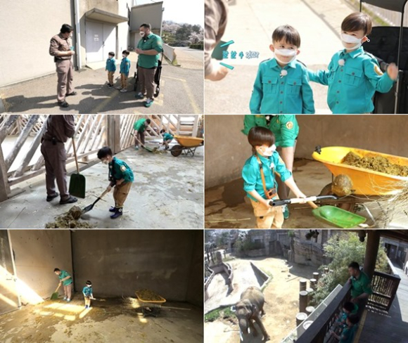 '해밍턴가 꿈의 옷장' 윌리엄&벤틀리가 동물원에서 코끼리 배설물 치우기에 나섰다. [사진==ENA, ENA DRAMA]