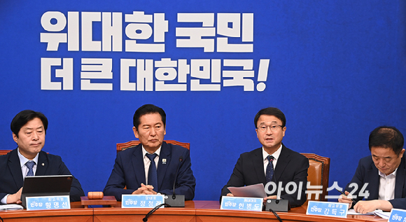 한병도 더불어민주당 원내대표가 17일 국회에서 열린 최고위원회의에서 발언하고 있다. [사진=곽영래 기자]