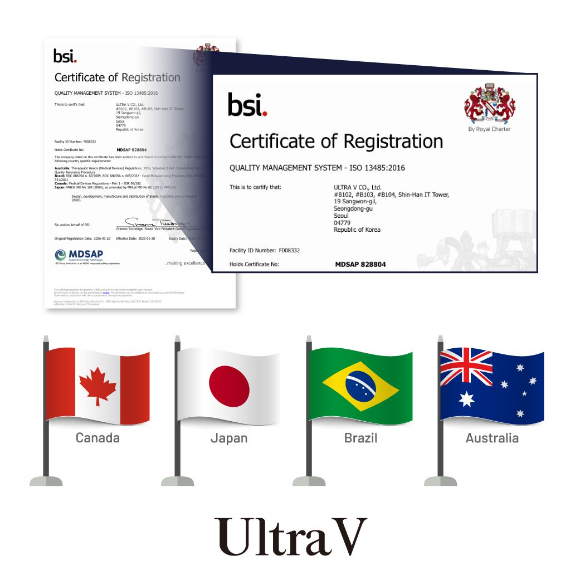 바이오 메디컬 뷰티그룹 울트라브이가 글로벌 의료기기 시장 진출의 핵심 기반이 되는 의료기기 단일심사 프로그램(MDSAP) 인증을 획득하며 MDSAP 참여국 규제당국이 요구하는 품질경영시스템(QMS) 평가 기준을 충족했다. [사진=울트라브이]