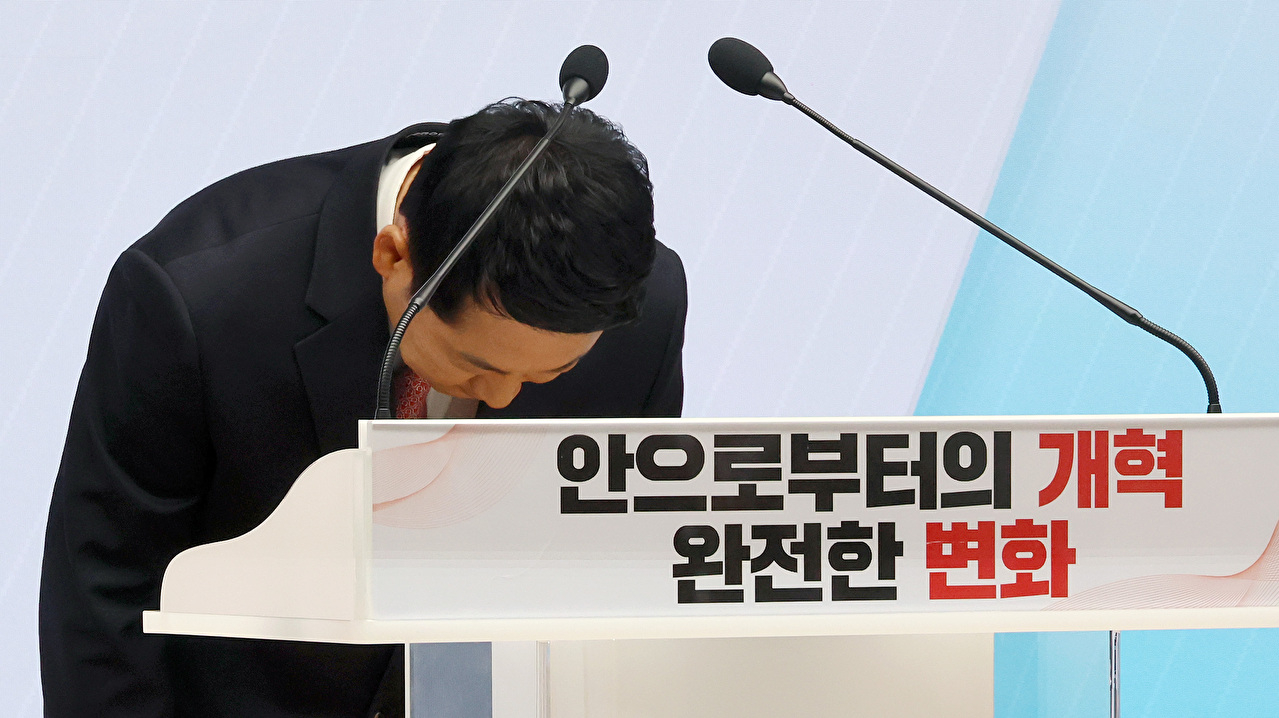 국민의힘 장동혁 대표가 26일 서울 여의도 중앙당사에서 열린 당 대표 취임 1주년 기자회견에서 발언하고 있다. 2026.8.26 [사진=연합뉴스]