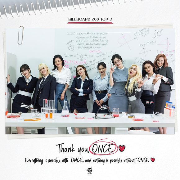 트와이스 '빌보드 200' 3위 축전 [사진=JYP엔터테인먼트]