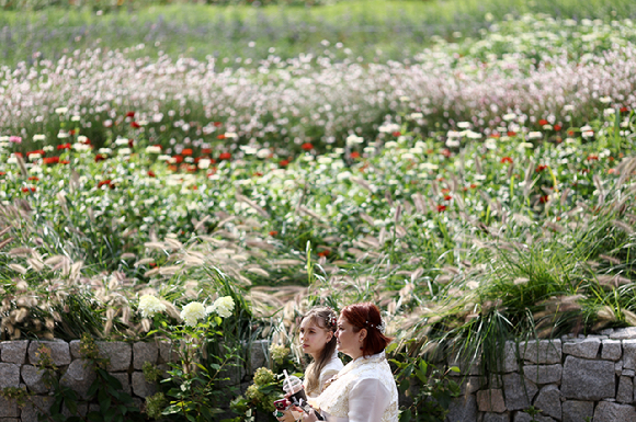 가을 날씨를 보인 1일 서울 종로구 열린송현 녹지광장의 모습. 2025.10.1 [사진=연합뉴스]