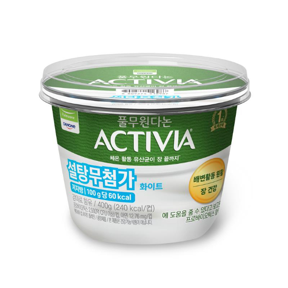 액티비아 컵 화이트 플레인 400g. [사진=풀무원다논 제공]