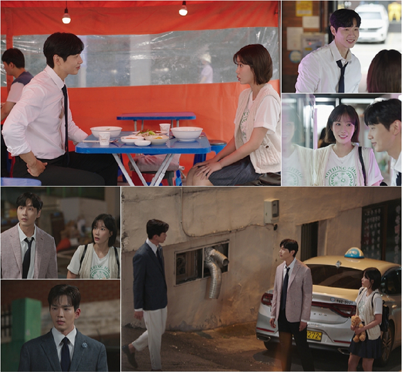 '미녀와 순정남' 임수향과 지현우가 포장마차에서 데이트를 하는 가운데, 올림픽 중계로 지연 방송된다. [사진=KBS]