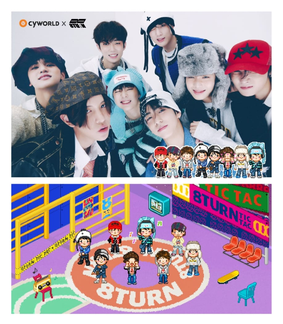 그룹 8TURN(에잇턴)이 싸이월드 미니홈피를 오픈한다. [사진=싸이월드, MNH엔터테인먼트 ]