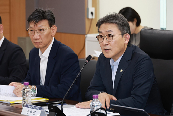 권대영 금융위원회 부위원장이 14일 오후 서울 종로구 정부서울청사에서 개최한 '제5차 금융업권 생산적 금융협의체'에서 지주사, 보험사, 증권사, 정책금융기관과 생산적 금융 Fact book 등 생산적 금융 내재화 방안에 대해 논의했다.[사진=금융위원회] [사진=금융위 ]