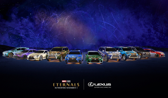 렉서스는 마블 스튜디오의 신작 '이터널스'에 글로벌 자동차 브랜드 단독 스폰서로 참여한다. [사진=렉서스]