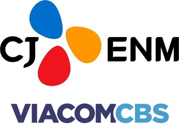 CJ ENM이 미국 메이저 종합 미디어 기업 '바이아컴CBS(ViacomCBS)'와 전방위적 파트너십을 체결했다. [사진=CJ ENM, 바이아컴CBS 로고]