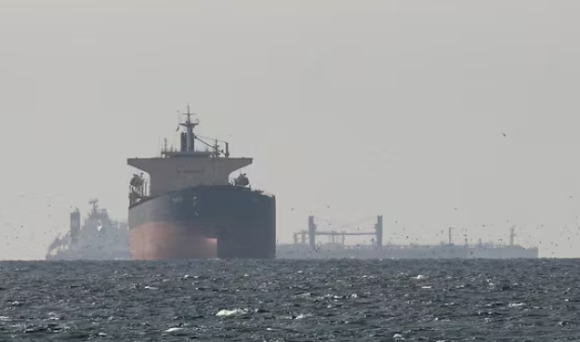 지난 11일 오만 무산담 주와 접경한 라스알카이마 북부에서 바라본 호르무즈 해협 인근 페르시아만 해상을 항해하는 유조선들. [사진=로이터/연합뉴스]