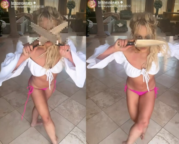 28일(현지시간) 미국 현지매체는 브리트니 스피어스의 칼춤 영상 때문에 경찰이 자택으로 출동했다고 보도했다. [사진=브리트니 스피어스 인스타그램]