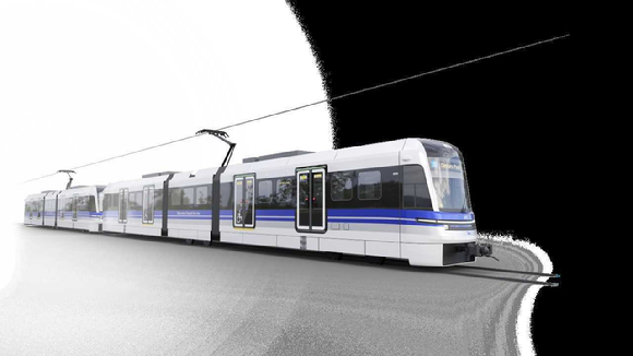 현대로템이 공급하는 캐나다 에드먼턴 경전철 조감도. [사진=현대로템]