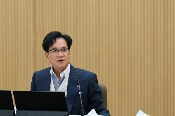 이재현 CJ그룹 회장이 지난 20일 서울 중구 CJ인재원에서 '그룹 CEO 경영회의'를 진행하고 있다 [사진=CJ그룹]