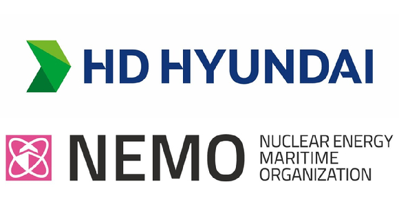 HD현대 CI와 NEMO(Nuclear Energy Maritime Organization) 로고. [사진=HD현대]